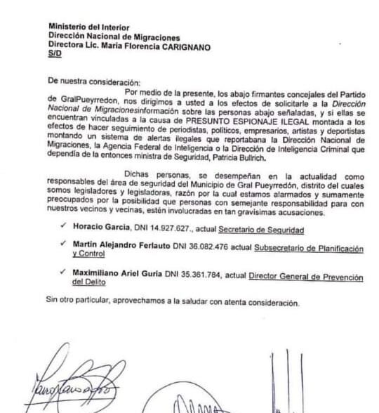 solicitud de informe por espionaje ilegal