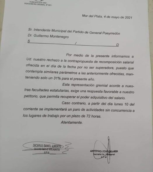 MUNICIPALES SE PINTAN LA CARA Y AMENZAN CON UN PARO DE 72 HORAS