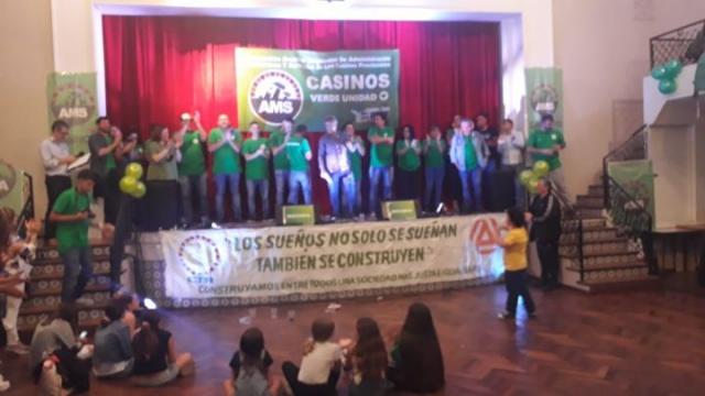 Multitudinario cierre de campaña de la lista Verde Unidad del gremio de Trabajadores de Maestranza de Casinos