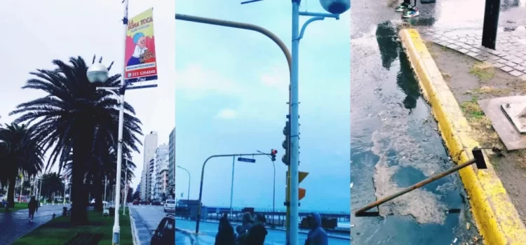 DESIDIA MUNICIPAL : Fierro oxidado de cartel publicitario cayó sobre un auto