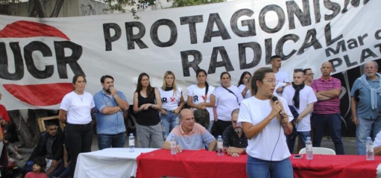 En Mar del Plata, la juventud radical manifestó que no le permiten trabajar en la sede partidaria y copó la puerta del Comité