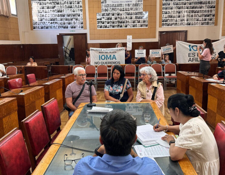Autoconvocados de IOMA presentes en la Comisión de Salud